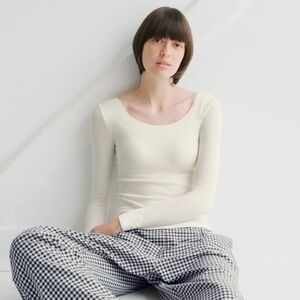 White Long Sleeve Top w/ Built-in Bra [Uniqlo x Princesse Tam Tam] • NWT